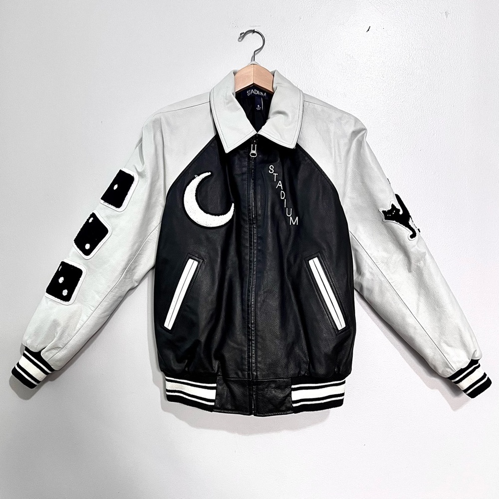 STADIUM by Stadium Good Number #8 Lucky 100% Leather Jacket MSRP$525 - Picture 2 of 16